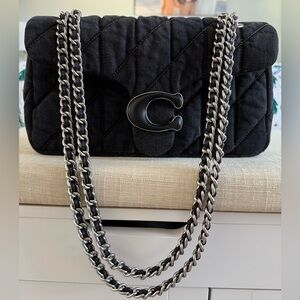 Coach Tabby 26 in black denim